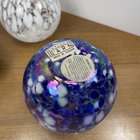 Pottery Barn Oil Diffuser Glass Ball Confetti Design Hand Blown Orb Set Of 3 - Picture 6 of 13